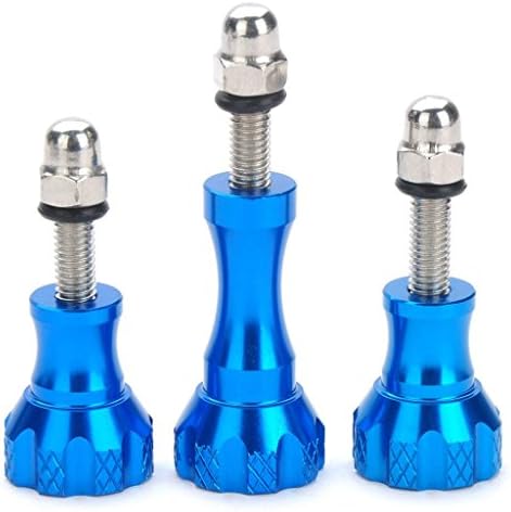 TOZ 3pcs Thumbscrew Thumb Screw Set Fixing Screw Kit for GoPro Hero 4 3+ 3 2 1 Camera Accessories, GoPro Accessories Thumbscrew Bolt Nut Knob for Tripod Mount Adapter Car Windshield Suction Cup Mount Selfie Stick Monopod and Extension Arm - Blue