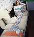LAGHCAT Mermaid Tail Blanket with Tassels Knit Crochet and Mermaid Blanket for Adult,Sleeping Blanket (71