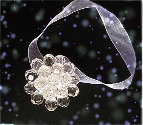 Hfkm One Pair Ribbon Flower Magnetic Tiebacks Curtain Buckle Clip Pastoral Window Decorative (white)