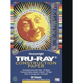 Tru-Ray Sulphite Construction Paper, 9 x 12 Inches, Black, 50 Sheets (103029) by Tru-Ray