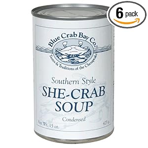 Blue Crab Bay Co. She Crab Soup, 15-Ounces (Pack of 6) by Blue Crab Bay Co.