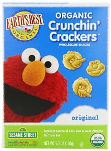 Earth's Best Organic Original Crunchin' Crackers, 5.3 Ounce Boxes (Pack of 6)