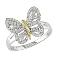 14K Two-Tone Gold .25ct.t.w. Diamond Butterfly Ring