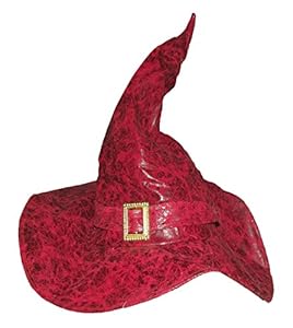 Fun Hat Distressed Burgundy Adult Pleather Witch Hat