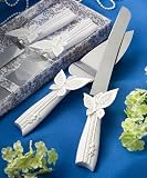Wedding Cake Knife / Server Set with Butterfly Design