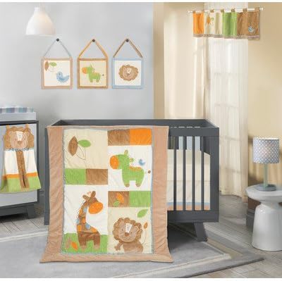 Segma Baby LR-270-B8 8 Piece Jaron Crib Bedding Set, Beige