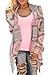ZIKKER Women's Aztec Print Drape Open Front Knit Cardigan Sweaters Pink Medium