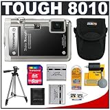 Olympus Stylus Tough 8010 Shockproof & Waterproof Digital Camera (Black) + 8GB Card + Case + (2x) LI-50B Batteries + Tripod + Accessory Kit