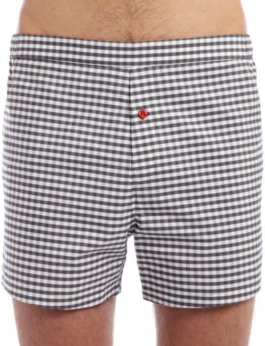 Pengallan Men's Pengallan Slim-Fit Boxers 36 Grey Gingham