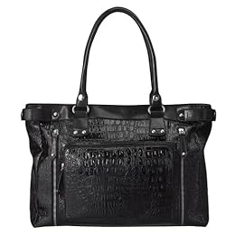 Product Image Bueno Patent PVC Croc Computer Tote - Black