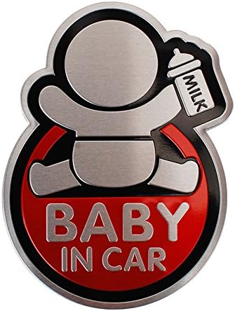 BABY IN CAR Baby Safety Aluminum Alloy Car Sticker Decals 3"x4"