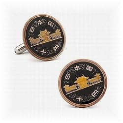 Hand Painted Japanese Coin Cufflinks