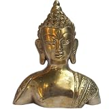 Brass Sculpture of Lord Buddha Handmade Collectibles from India 11.43 x 5.08 x 10.16 cms