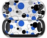 Sony PS Vita Skin Lots of Dots Blue on White by WraptorSkinz