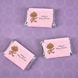 It s A Girl! African American - 20 Mini Candy Bar Wrapper Sticker Labels - Personalized Baby Shower Favors