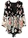 Persun Women Limited Black Floral Print Romper Playsuit With Long Flare Sleeves