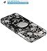 iPhone 5 5S Case, TechSpec(TM) Black / White Skull Hard Rubberized Design Case Cover for Apple iPhone 5 / 5S