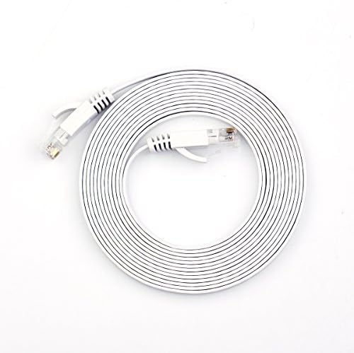 Motey Cat6 Cable Ethernet Cable Patch Flat 10ft, RJ45 Network Patch Cable - Cat 6 Cable 10 Feet (White)