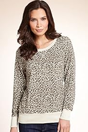 Slash Neck Animal Print Sweat Top