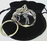 Crystal Laser Engraving Male Golfer Keychain Key Chain ... thumbnail