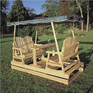 Deluxe Garden Glider with Green Canopy by