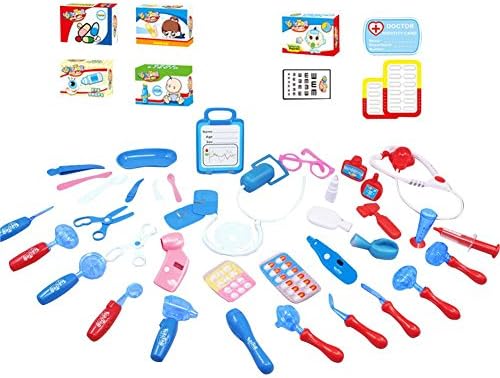 Remeehi Medical Doctor Hospital Kit Playset for Kids - 45pcs Pretend Play Tools Toy Set