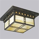 Progress Lighting Arts and Crafts Weathered Bronze Two-Light Ceiling Light