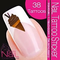Nailart NAIL TATTOO STICKER - Ice / Ice Cream Cone / Summer - multicolour