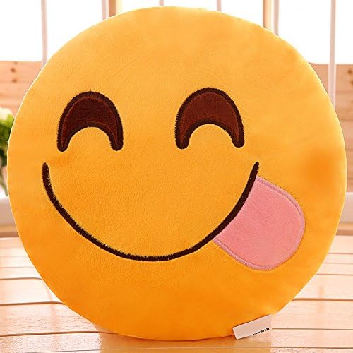 35cm Emoji Smiley Emoticon Yellow Round Cushion Stuffed Plush Soft Soft Toy Pillow (8)