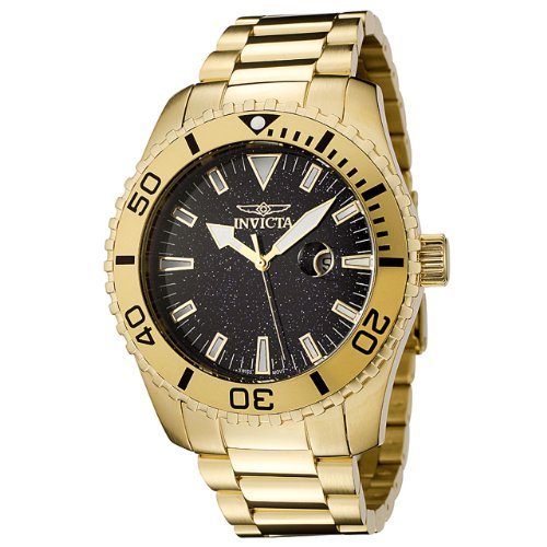 Invicta Men's 0111 II Collection 18k Gold-Plated Blue Sandstone Watch