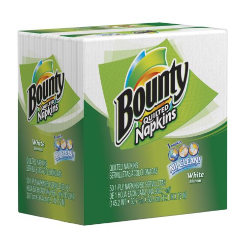 Bounty Quilted Napkins, White, 50-Count (Pack of 20)