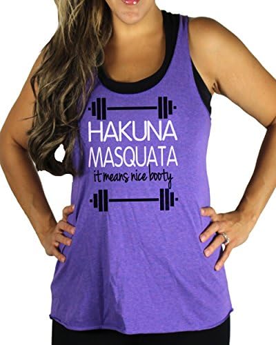 Hakuna Masquata Triblend Womens Gym Tank (Small 0-2, Purple)