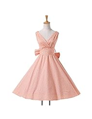 V-neck Cocktail Vintage Polka Dot Print Cotton Sleeveless Party Dress/Wedding Dress 
