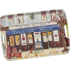 Jill Butler Tray, Bar � Vins, 17 1?2 x 11 3?4 by Jill Butler