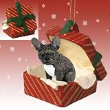 French Bulldog Red Gift Box Christmas Ornament