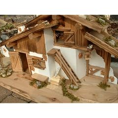 2 x Haus Holz 75cm und 27cm Krippe + Zubeh�r