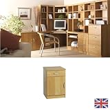Home Office Furniture - Fully Assembled - Cupboard/ Drawer Unit - Warm Oak - Nickel Handles - Adjustable Shelf - Wood Effect... WE ALSO MAKE: computer workstation trolley bookcase shelf book shelves shelving accessories IDEAL FOR: setting up starting running small business