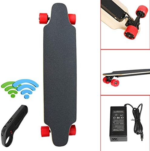 Electric Scooters Siniao Dual-Drive Remote Control Four Wheels Electric Skateboard Longboard Skate Board Mini electric scooter Black (Size 97.5cm×18cm×30 cm)