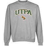 NCAA Texas Pan American Broncos Logo Arch Applique Crew Neck Fleece Sweatshirt - Ash
