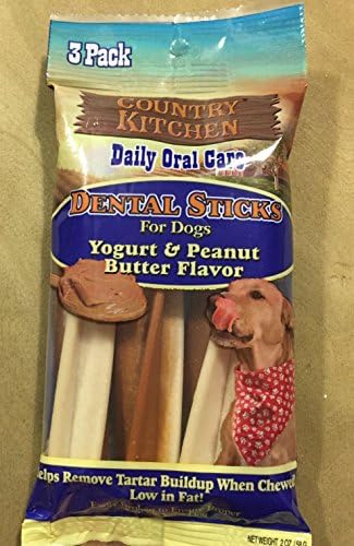3 Dental Sticks for Dogs Yogurt&amp; Peanut Butter Flavor Daily Oral Care