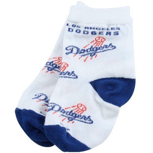 L.A. Dodgers White Infant 903 (0-13) All Over Team Logo Bootie Socks