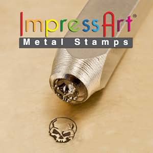 ImpressArt- 6mm, Angry Skull Design Stamp