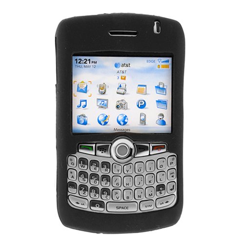 Blackberry 8300 Curve PDA Soft & Flexible Silicone Skin Case - Black
