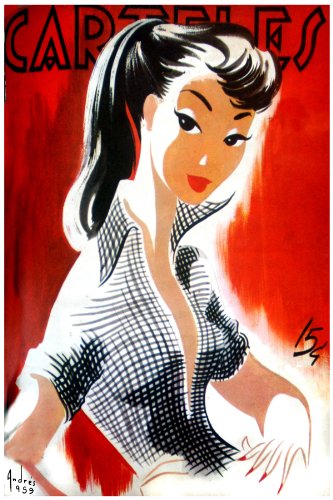 11"x 14" Poster. Carteles Magazine Beautiful Pinup cover Poster. Decor with Unusual images. Great Cuban Room art Decoration.