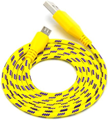 One Again 3M 10 Feet Round Braided Nylon Micro USB 2.0 Data Cable for Samsung Galaxy S6 S4 S3 S2 G9209/4/3/2 Note 1/2/4 Tab, LG Optimus G3, HTC ONE/M8/M9/X, PDA X-BOX, NOKIA Lumia, Xbox One, Motorola X/ ATRIX, Google Nexus 4/5/6/7/10, Blackberry and other Android Smart Phone and Tablet (Yellow Purple Red Blue Green) 5 Color