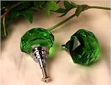 LARGE Green Solid Crystal Glass Drawer/Door Pull