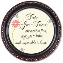 Cottage Garden Round Treasure Box - Truly Great Friends With Distressed Black Finish