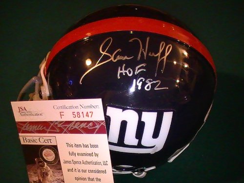SAM HUFF SIGNED AUTO AUTOGRAPHED NEW YORK GIANTS MINI HELMET HOF W/ COA AND HOLOGRAM JSA