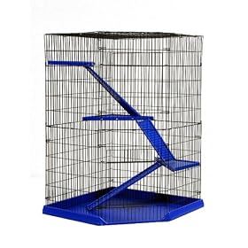 Deluxe Corner Ferret Cage- Black/ Blue(Large)