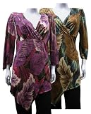 Womens Fashion 3/4 Sleeve Floral Print Shirt Blouse